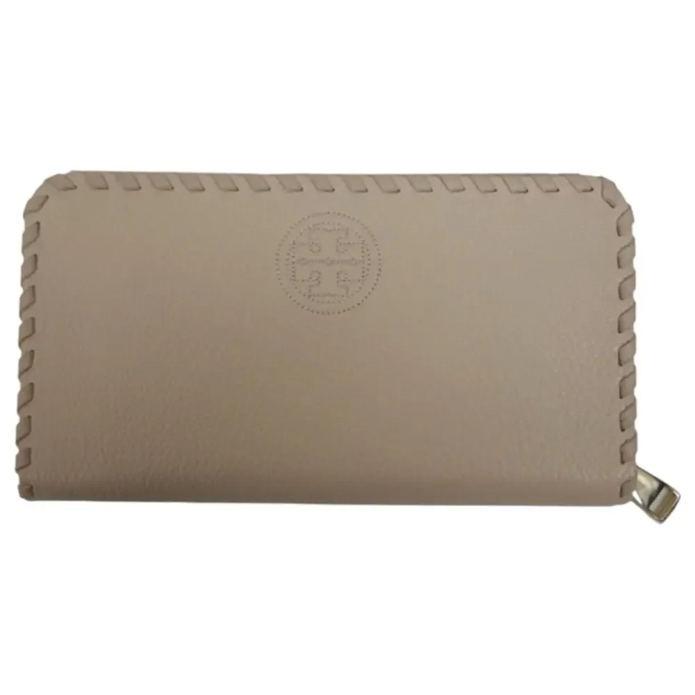 Tory Burch Marion Multi-Gusset Continental Zipped Wallet in Light Oak